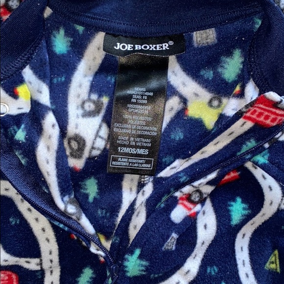Joe Boxer Toddler Boy Warm Fleece One Piece Pajama Zip Up Footies - Picture 2 of 4
